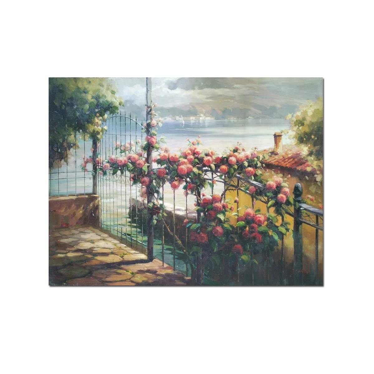 

Classical Venice Flowers Landscape Hand Painted Oil Painting Reproduction Canvas Wall Art Home Decor