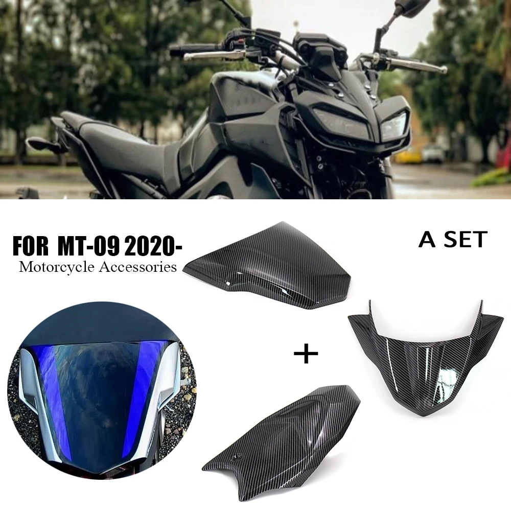 

For YAMAHA MT-09 MT09 FZ09 2017 2018 2019 2020 Motorcycle Accessories Front Windshield Airflow Wind Deflector Rear seat cover