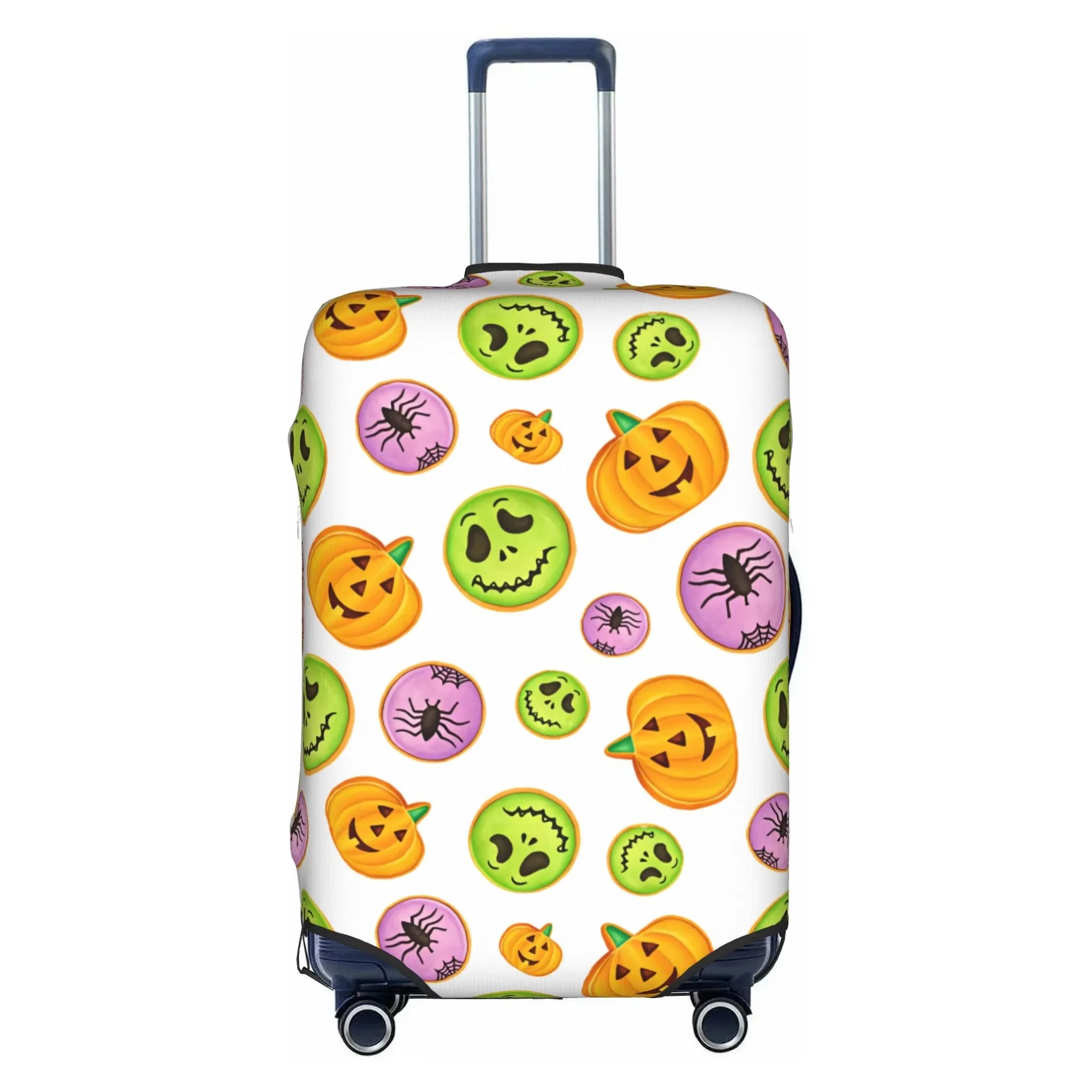 Halloween Pumpkin Vine Print Luggage Cover Elastic Suitcase Protector Dustproof Anti Scratch Travel