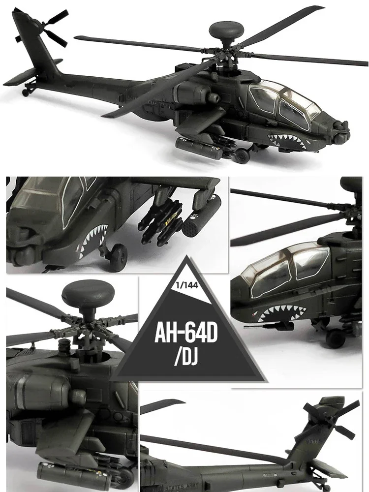 Academy Assembled Aircraft Plastic Model Kit 1/144 12625 American AH-64D gunship