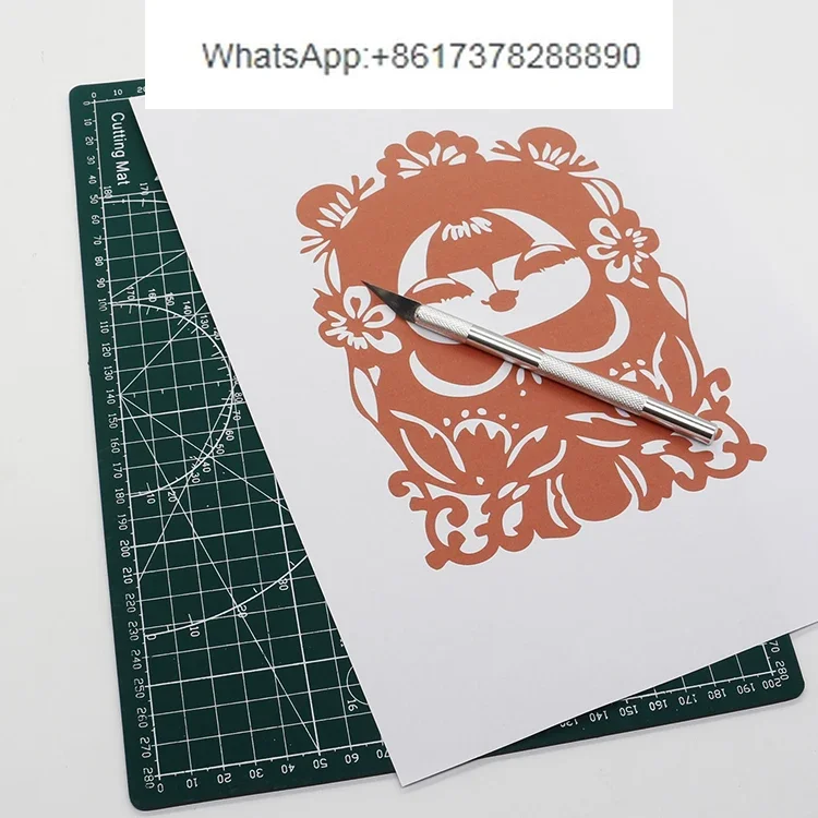 Paper cutting tool set, beginner hand carving knife,  pad plate, carving red paper, student scissors