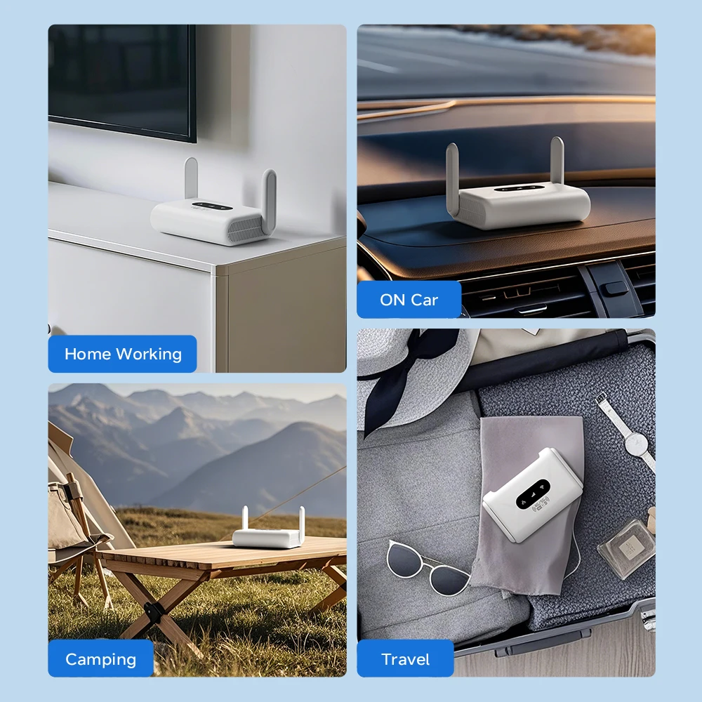 WiFi6 Router 4G LTE Router 300Mbps Modem 4G WiFi Portable Router Compatible with Non-Contract 5G SIM Cards Plug and Play
