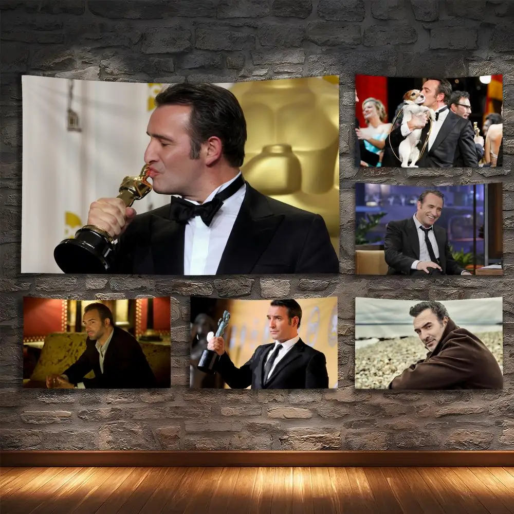 

J-Jean Dujardin Fans Tapestry Custom Living Bedroom Party Dormitory interior Wall bohemian Decoration Attached clip