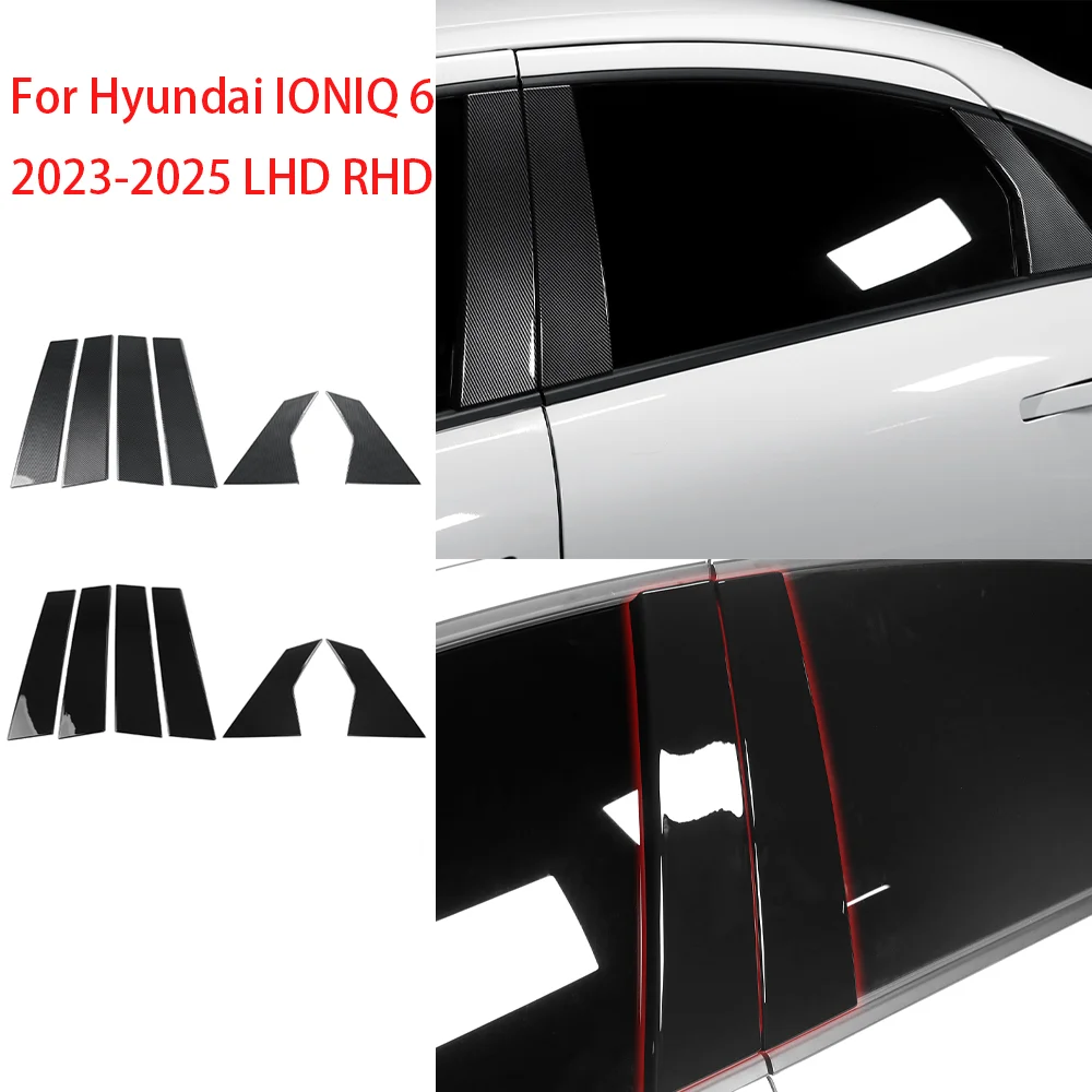 

Для Hyundai IONIQ 6 2023-2025 (левый/правый руль) Декоративные накладки на внешние оконные стойки (BC-стойки) Молдинги для тюнинга автомобиля