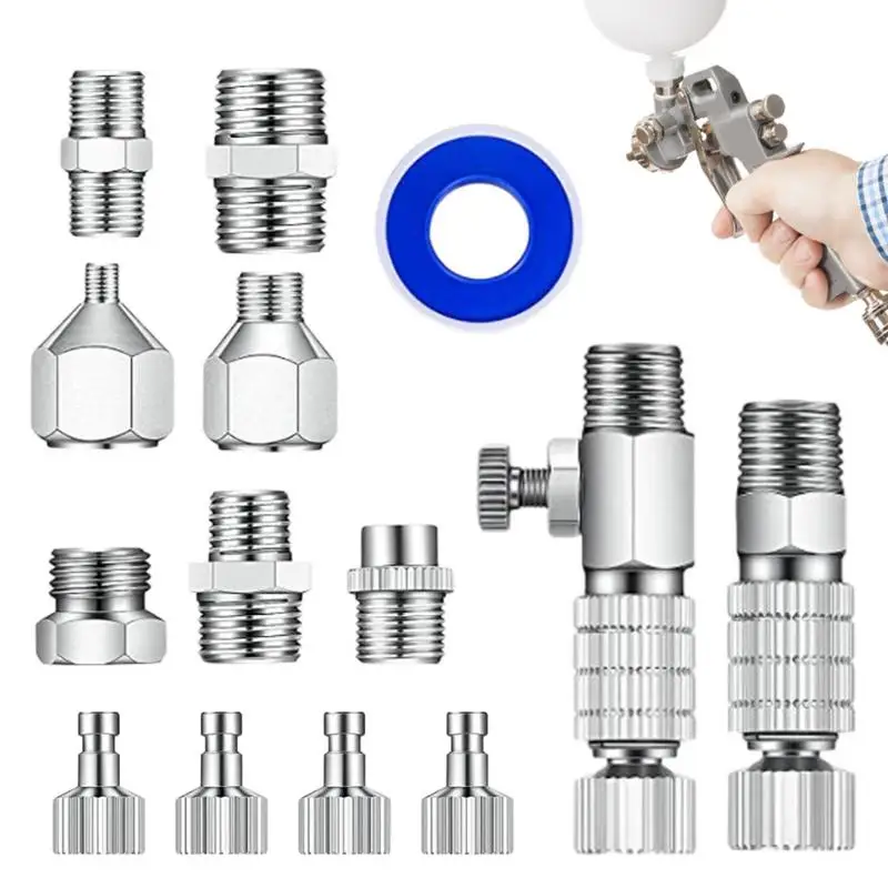 Air Brush Quick Release Fittings 1/8 Connectors Heavy Duty Disconnect Adapter Kit Copper Air Brush Replacement Parts Release