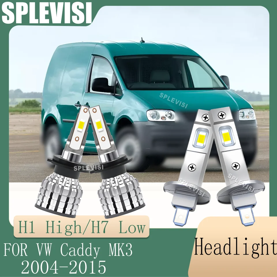

SPLEVISI Space Saving Design LED Headlight Enhanced Night Vision For VW Caddy MK3 MK3 2004 2005 2006 2007 2008 2009 2010-2015