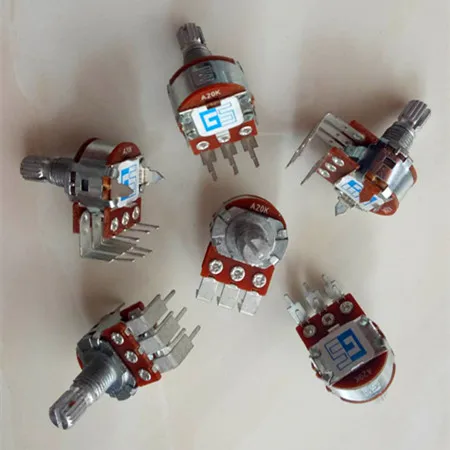 148 Type Dual Bent Pin Potentiometer A20K A203 Amplifier Volume Potentiometer Shaft Length 15MM