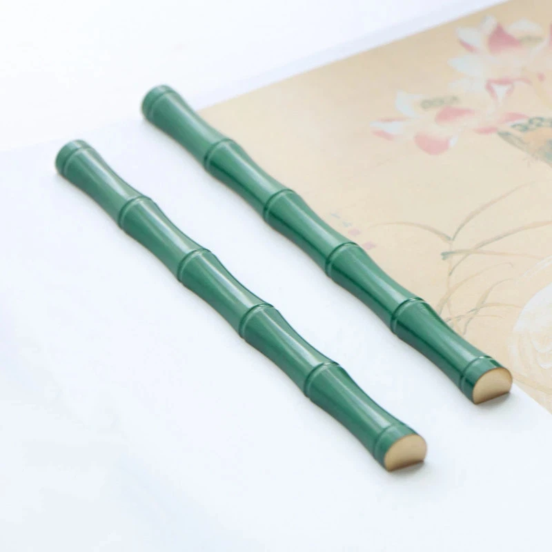 Brass Hand-Colored Bamboo Joint Paperweight Pen Rack Special for Regular Slender Gold Script Chinese Brush Calligraphy Supplies
