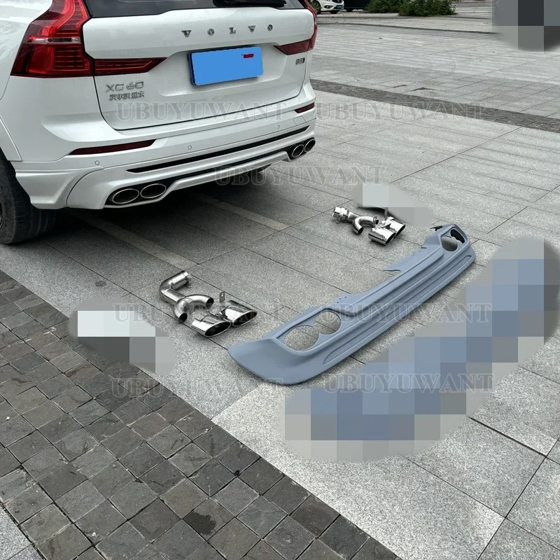 For Volvo NEW XC60 ABS REAR BUMPER TRUNK LIP SPOILER DIFFUSER With Exhaust Tips For XC60 2018-2025 view 3