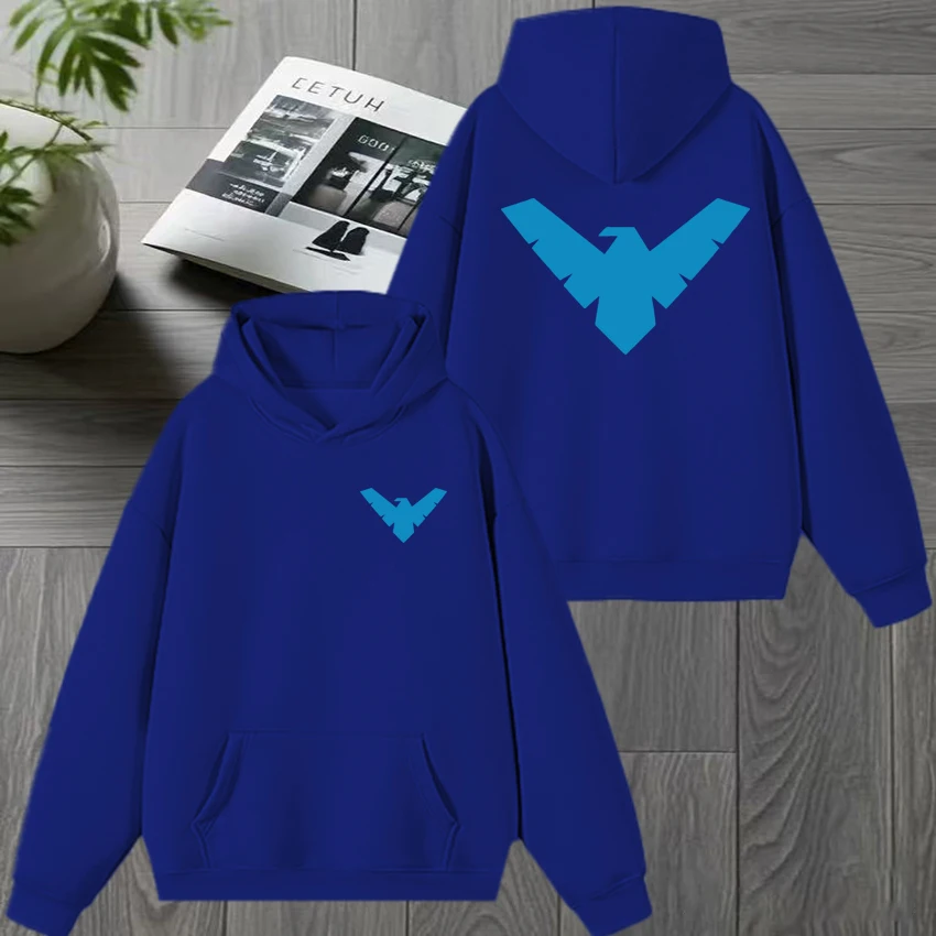 2025 Neuer Persönlicher Nightwing-Druck Herbst-Winter-Hoodie für Männer und Frauen, Harajuku Cartoon Fleece-Sweatshirt, Unisex Fleece-Pullover – Detail 8