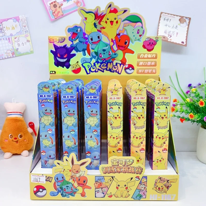 

24pcs/lot Kawaii Pokemon Press Gel Pen Cute 0.5mm Black Ink Neutral Pens Office School Supplies
