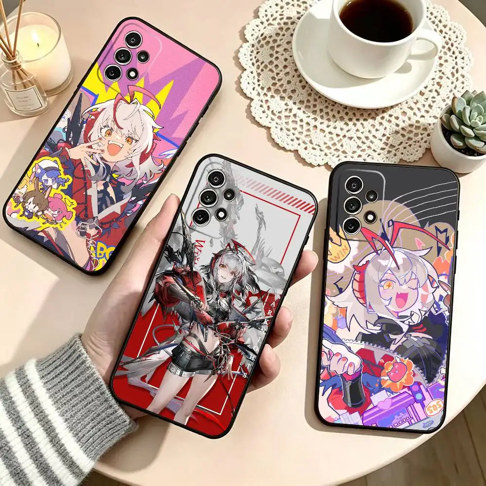 

w-Wisadel W Arknights Phone Case For Samsung S25,S24,S21,S22,S23,S30,Ultra,S20,Plus,Fe,Lite,Note,10,Black Cover