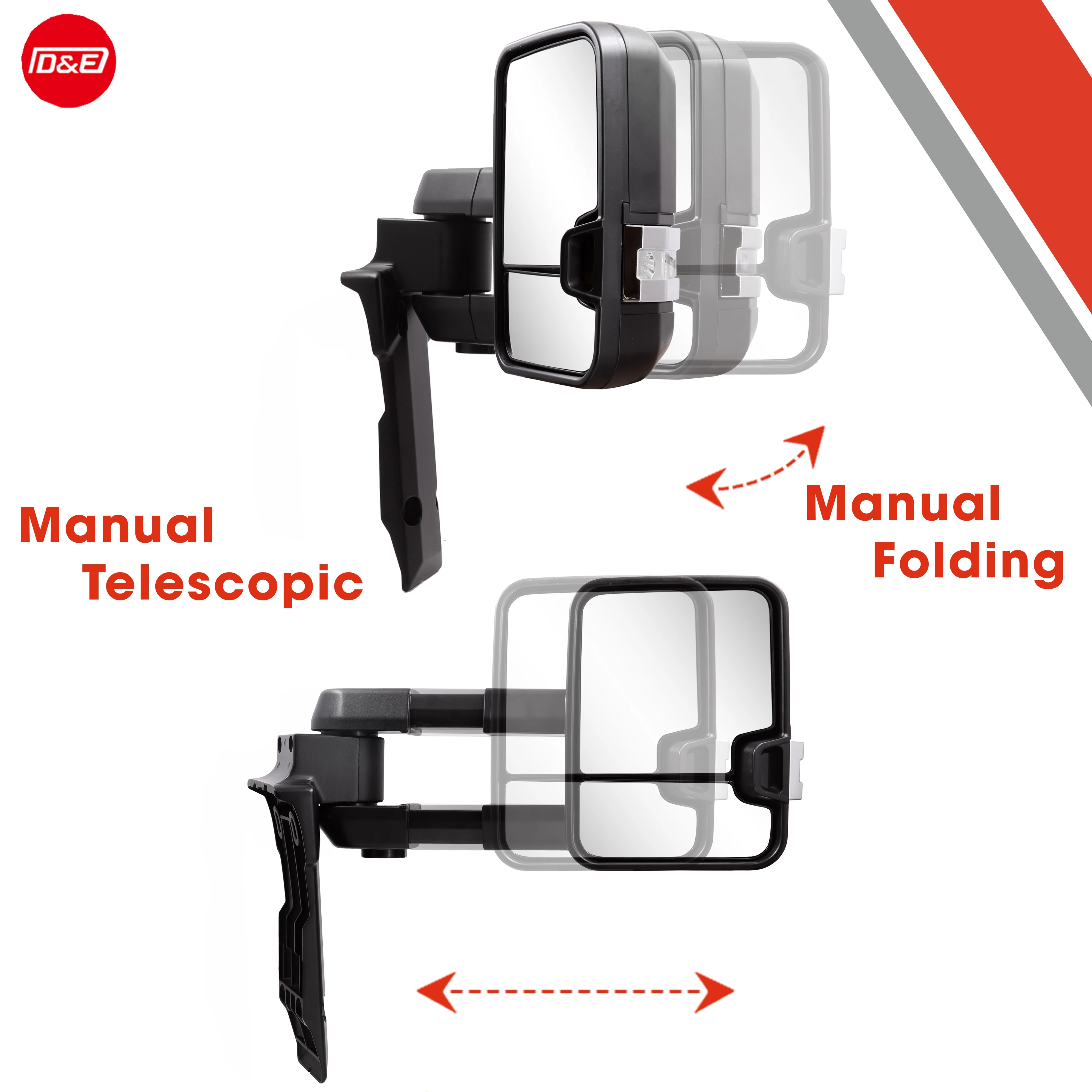 Rearview Towing Mirror for Toyota Landcruiser 70 Series LC70 LC79 with Running Light Turn Signal Light on Cover