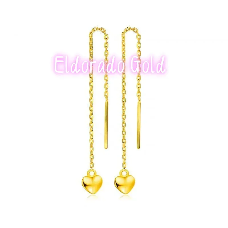 Eldorado Gold  2025 2025AU750 gold 18K earrings with ear line for women, fashionable and high-end tassel earrings, give your gir