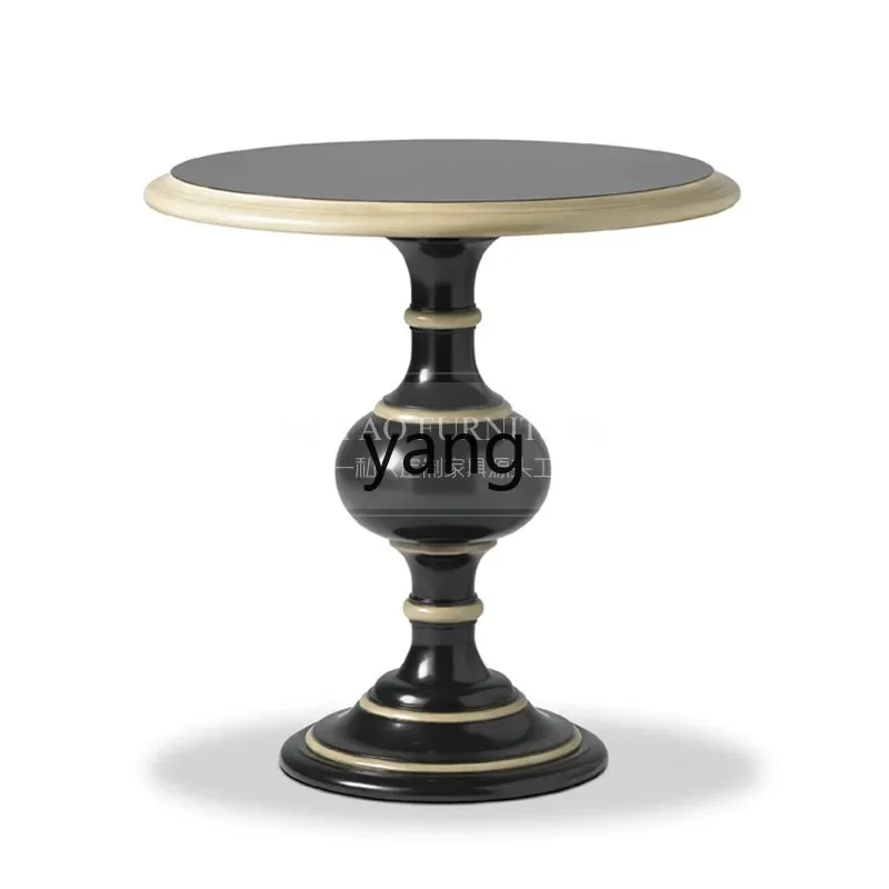 yjq American retro solid wood balcony side table sofa side table light luxury small coffee table