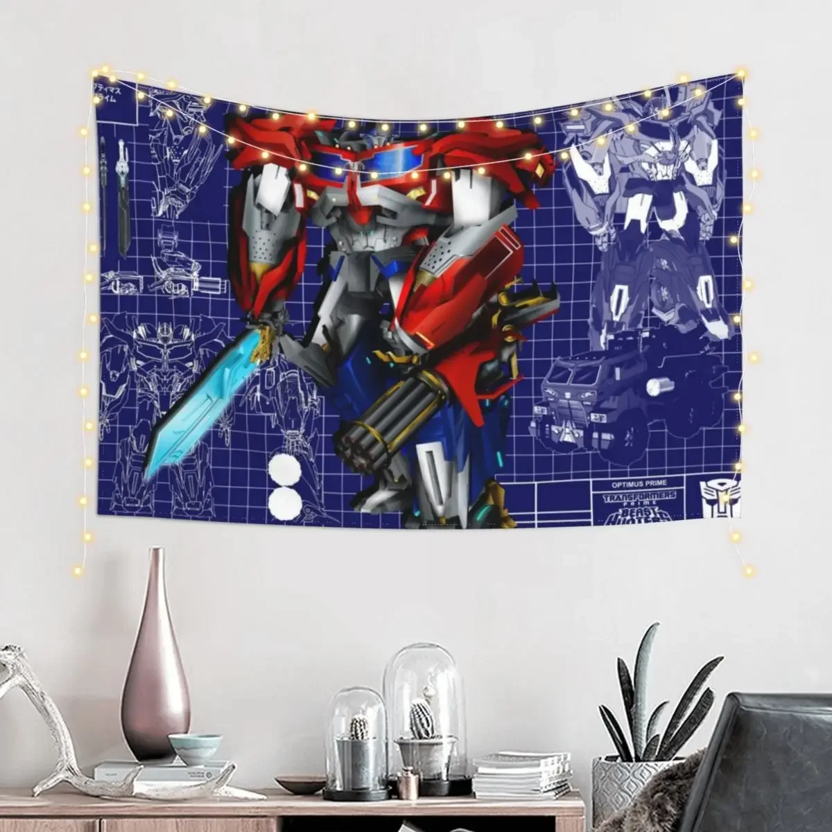 Beast Hunters Optimus Prime Tapestry Wall Decoration Items Aesthetic Decoration On The Wall Room Decore Aesthetic Tapestry