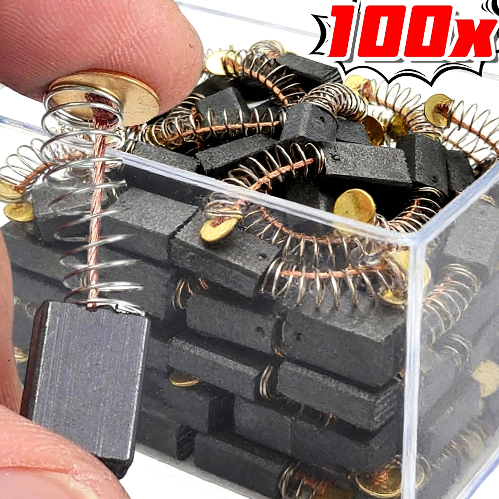 

Набор угольных щеток (50/100 шт.) для электроинструмента, универсальный ремонтный комплект для электродвигателей