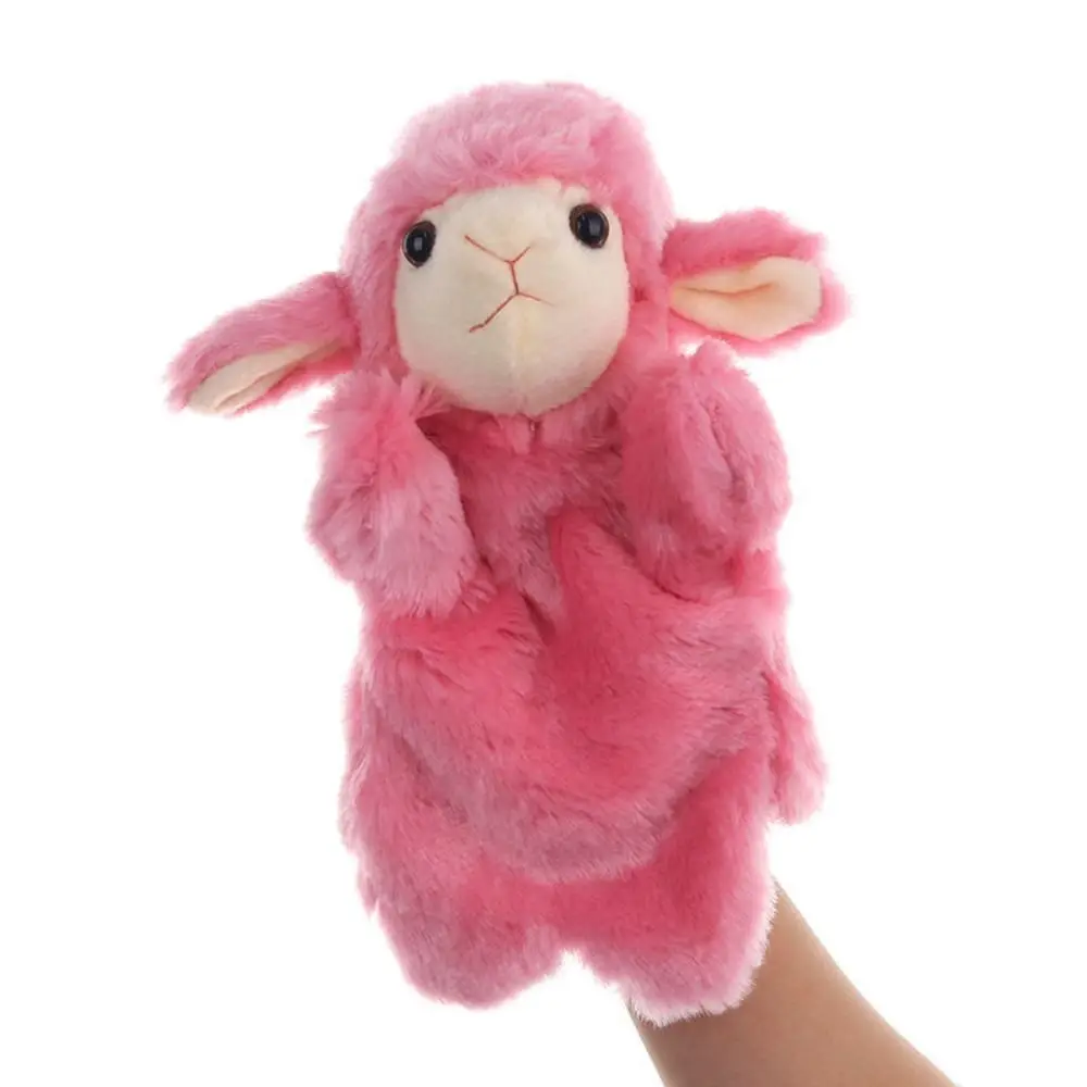 Marionnette à main en forme d'animal mouton, poupées en peluche, animaux en peluche, marionnettes pour enfants, loup, dessin animé doux, jouets en peluche, cadeau pour enfants