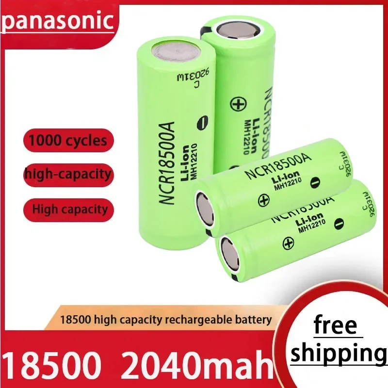 100% Original 3.7V 18500 2040mah Lithium ion Battery For Panasonic NCR18500A 3.6V Battery for Toy Torch Flashlight ect