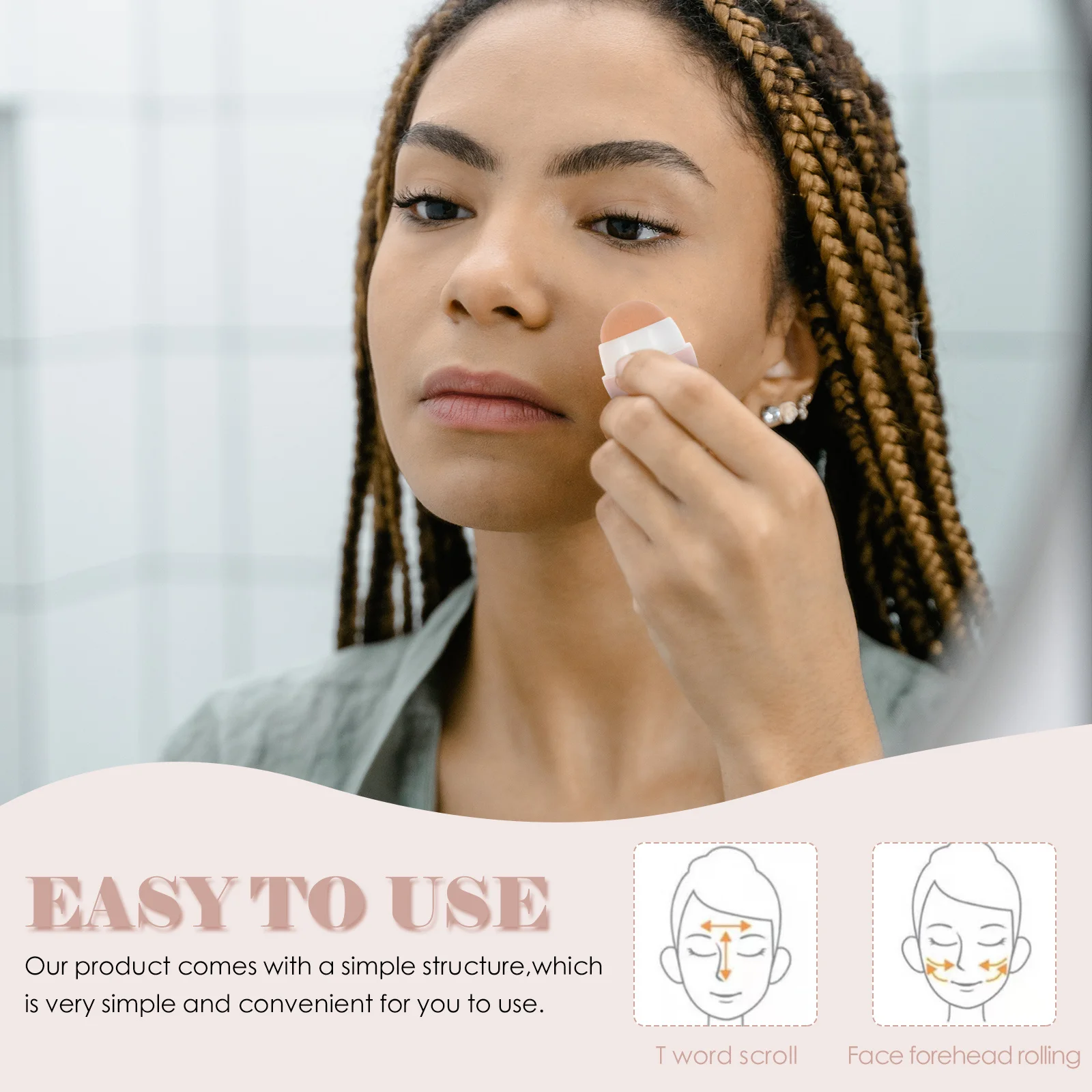 

Volcanic Stone Oil Absorbing Roller Face Oil Control Tool Portable Skin Care Roller For Gym Office Outdoor Use