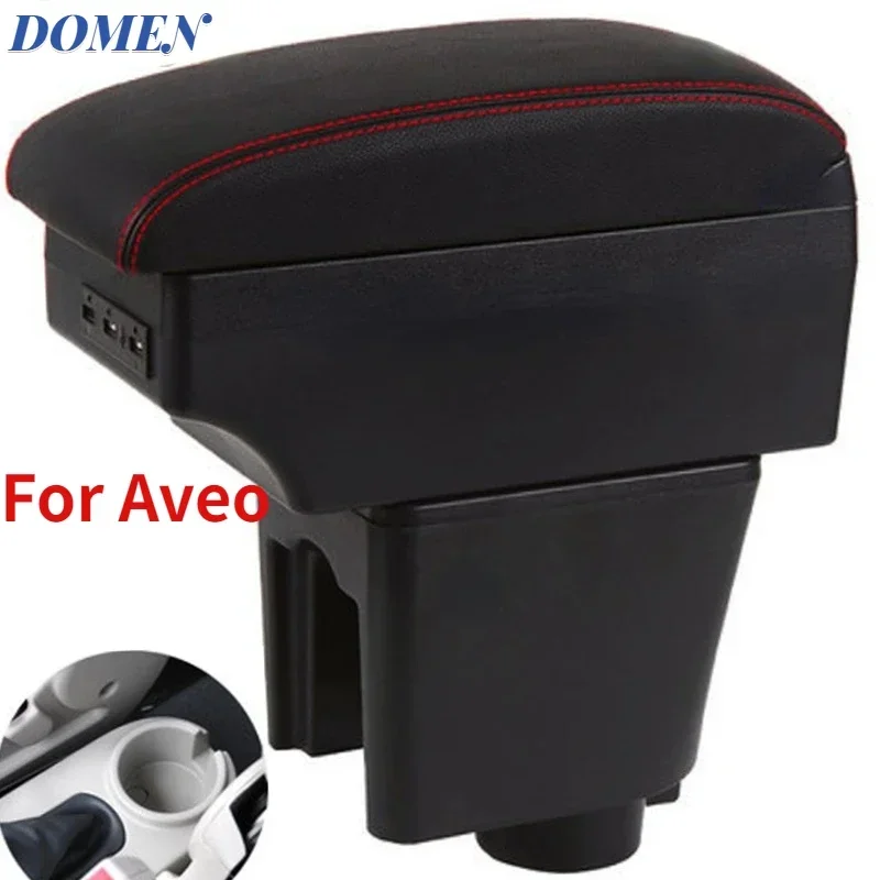 

For Aveo T200 T250 T255 2002-2011Leather Center Console Storage Box Armrest Cup Arm Rest 2008 2009 2010