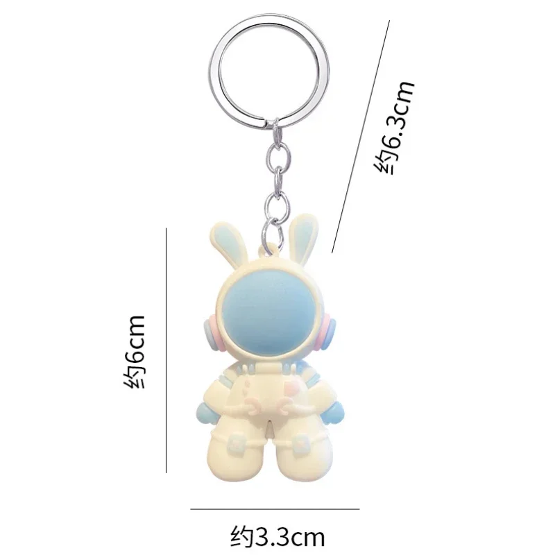 Niedlichen Raum Kaninchen Astronaut Schlüssel bund Cartoon Hase Anhänger Rucksack Ornamente Auto Schmuck Schlüssel ring Taille Brieftasche Schlüssel halter Charms