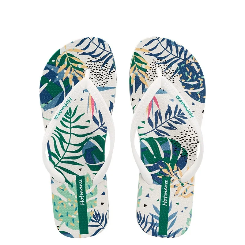 New Women Tropical Plants Sandals Casual Slippers Summer Beach Flip Flops Designer Fashion Comfortable Pool Travel Slides