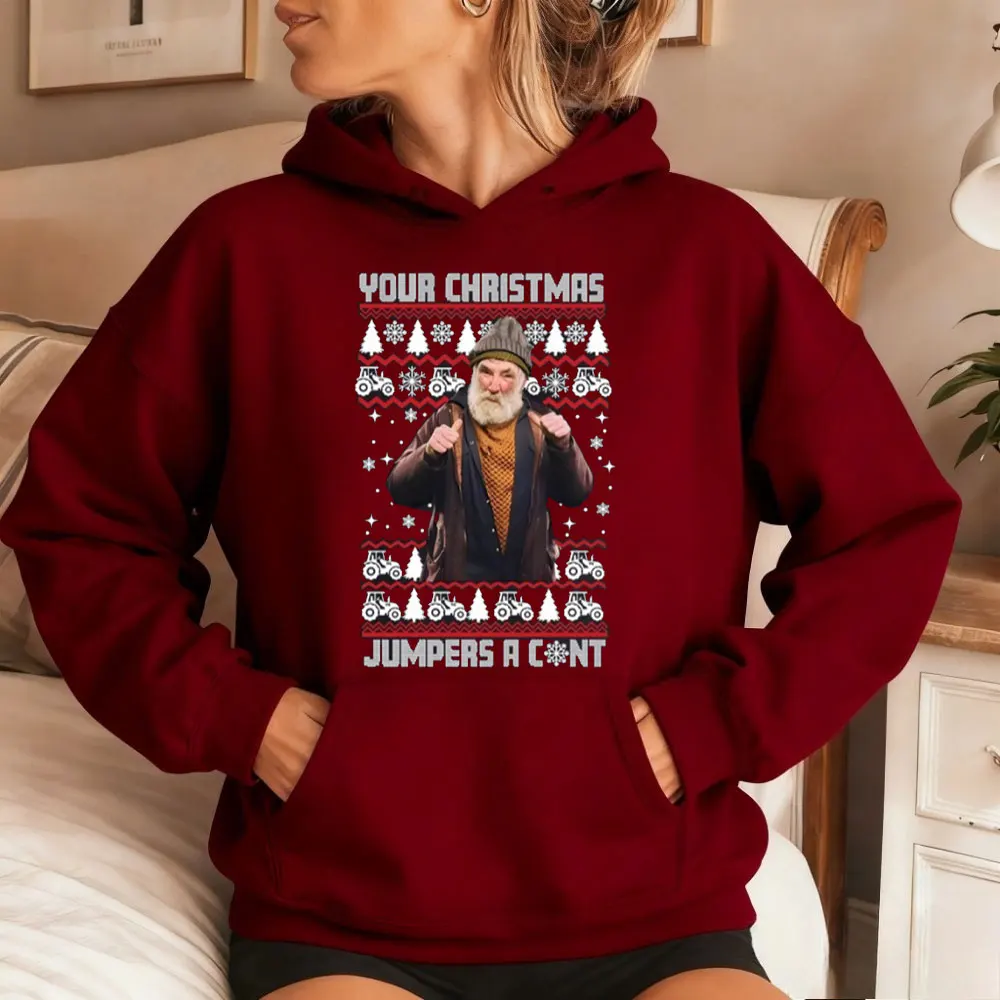 Jim Farmer Brassic Funny Christmas Jumper Funny Xmas Hoodie Meme Unisex Jumper Musim Gugur Musim Dingin Lengan Panjang Tetap Hangat Pakaian Olahraga