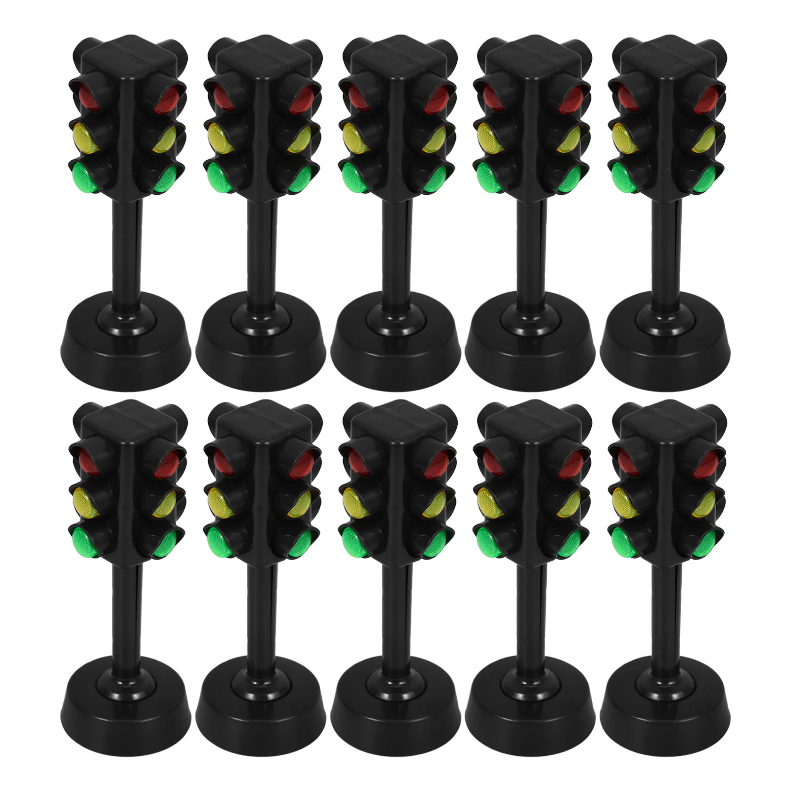 

10 Pcs Traffic Light Model Outdoor Decor Signs Signal Lamp Wooden Interesting Cognitive Toy Abs Toddler Mini Plaything