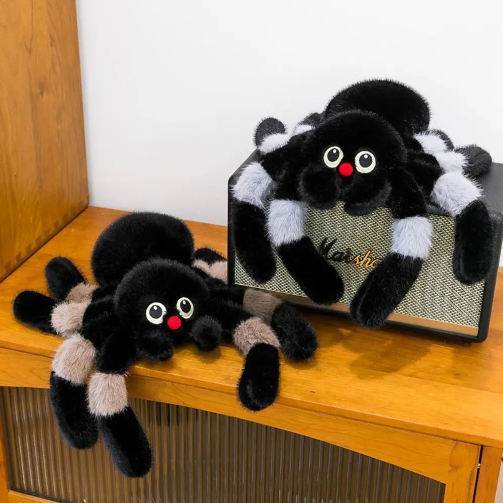 

Holloween Decor Colored Eye Spider Plush Doll Simulation Fluffy Spider Stuffed Animal Toy Comfortable Soft