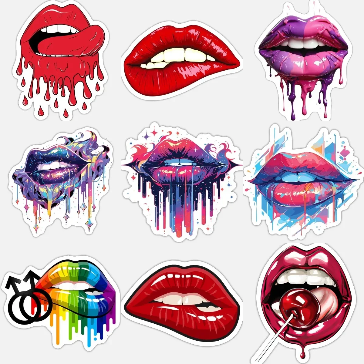 

Lips Kiss Creative Personalized PVC Sticker for Decorate Fridge Table Wall Car Van Truck Motorcycle Window Decal Accessories