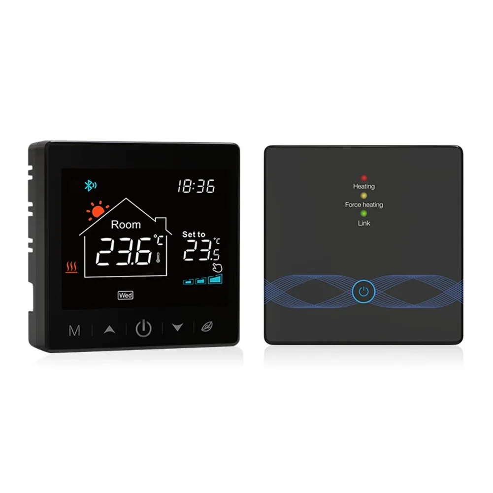 

Wireless Thermostat for Floor Heating Mobile App Control Voice Commands Energy Saving Mode Perfect for Any Living Space