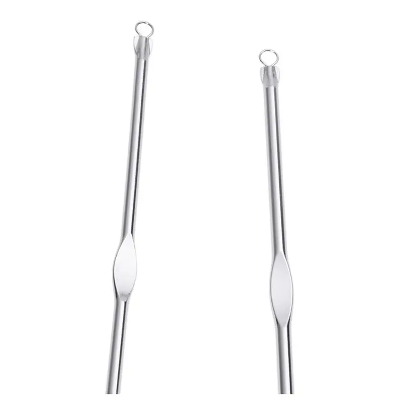 M11K-2X Stainless Steel Blackhead Acne Blemish Pimple Extractor Remover Needle + Clip
