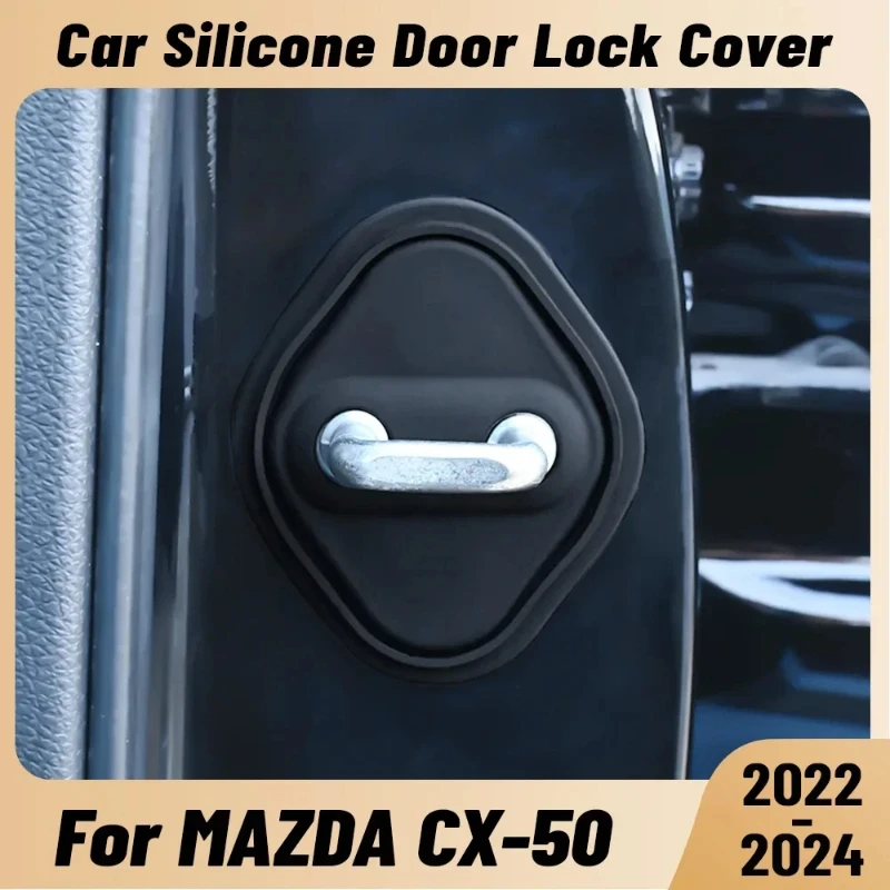 

For MAZDA CX-50 CX-4 CX-30 CX-9 2022-2024 Car Door Shock Absorber Door Lock Protector Silicon Latches Cover Accessories