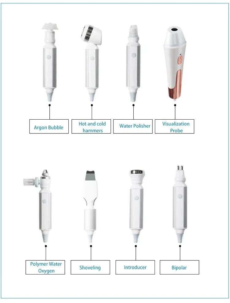 8 In1 Hydra Oxygen Jet Peel Aqua Peeling ทําความสะอาดผิวลึกเครื่องวิเคราะห์ฟองขนาดเล็ก Hydra Microdermabrasion Facial Machine