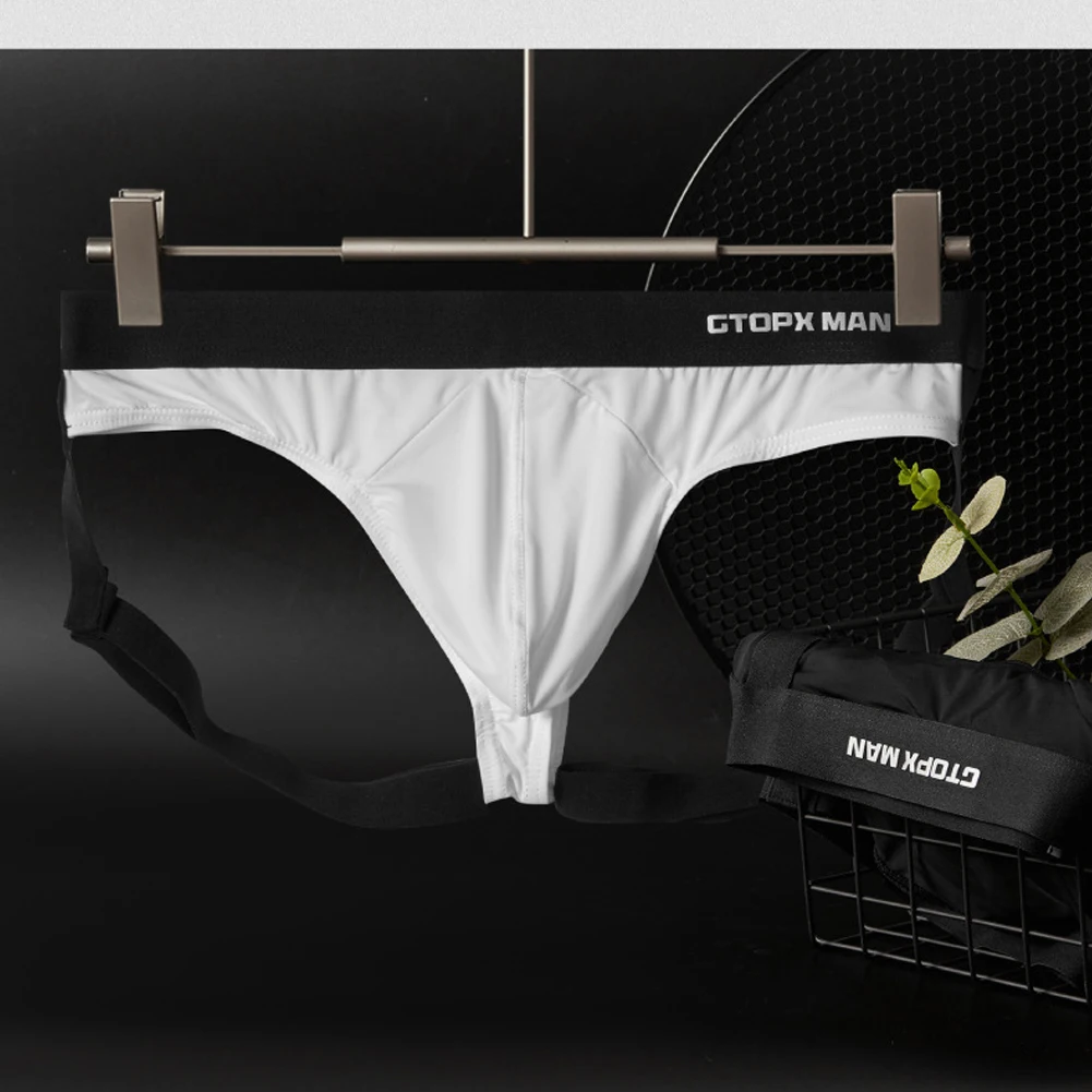 Mens Briefs Jockstrap Panties Breathable Underwear Backless Male G-strings Pouch Bikini Buttocks Hollow Gay Underpants