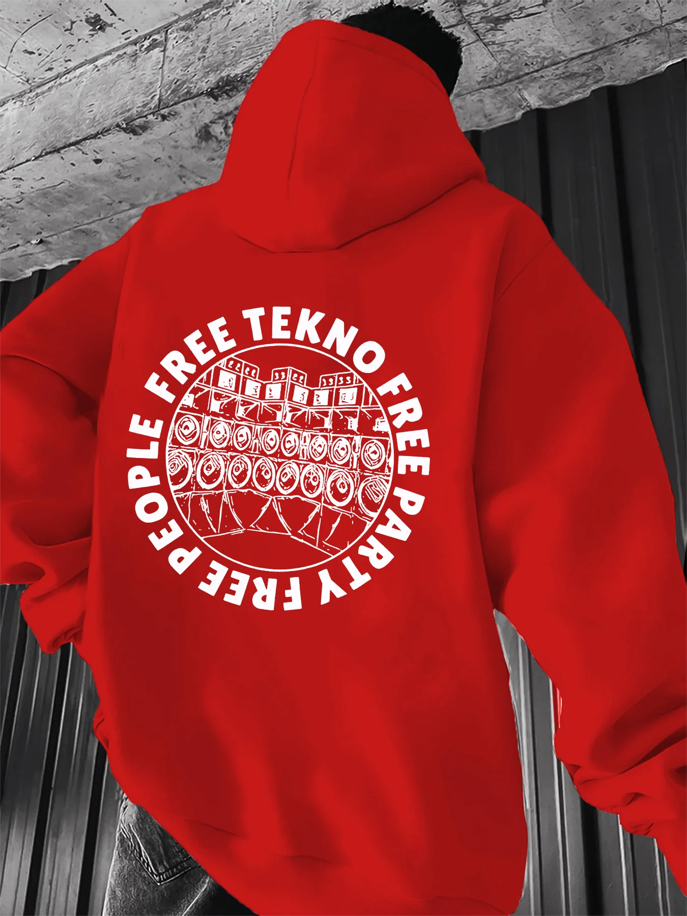 Autumn/Winter Letter Circular Slogan Print Casual Style Men's Daily Commuting Warm Hooded Sweatshirt Warm Suitable Casual Sports
