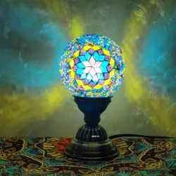 Turkish Mosaic Table Lamp Vintage Art Deco Handcrafted Lamparas De Mesa Ball Glass Romantic Bed Light  Led Night Lampe