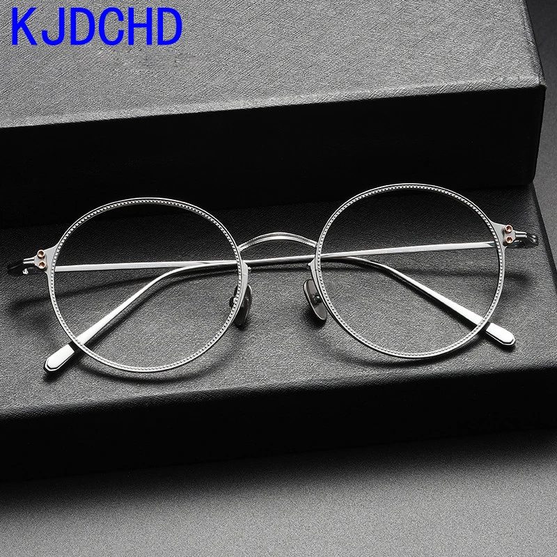 

Pure Titanium Glasses Frame for Women Retro Round Prescription Eyeglasses frames men 2024 New Men Antiskid Optical full Eyewear