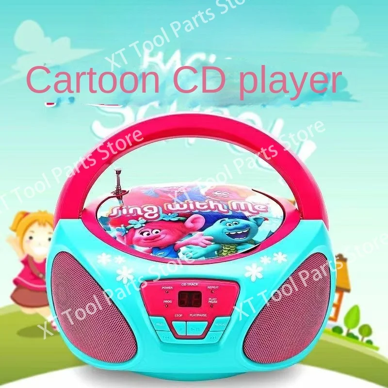 Cartoon Portable CD Player English Students Prenatal Education Learning CD Disc Repeat Bread Radio