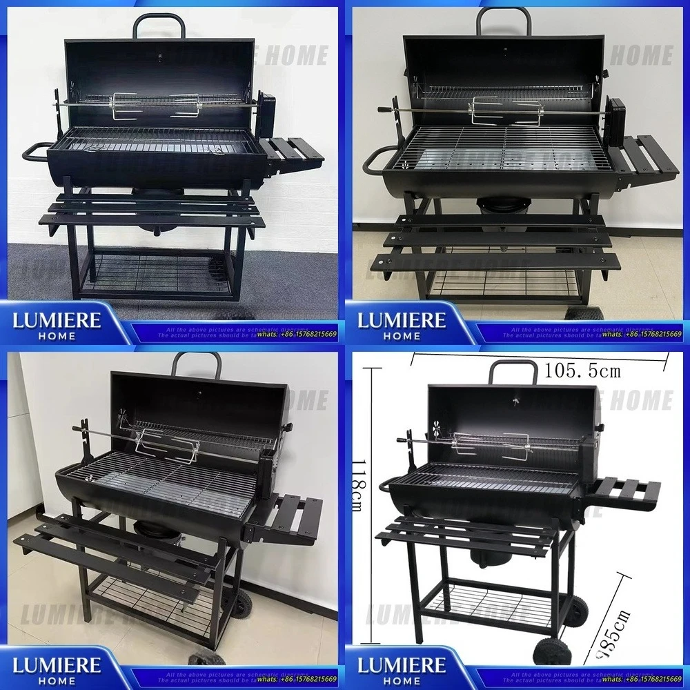 

Уличный угольный гриль для патио, двора, кемпинга, на 5 человек, портативный складной гриль-коптильня с регулируемой высотой