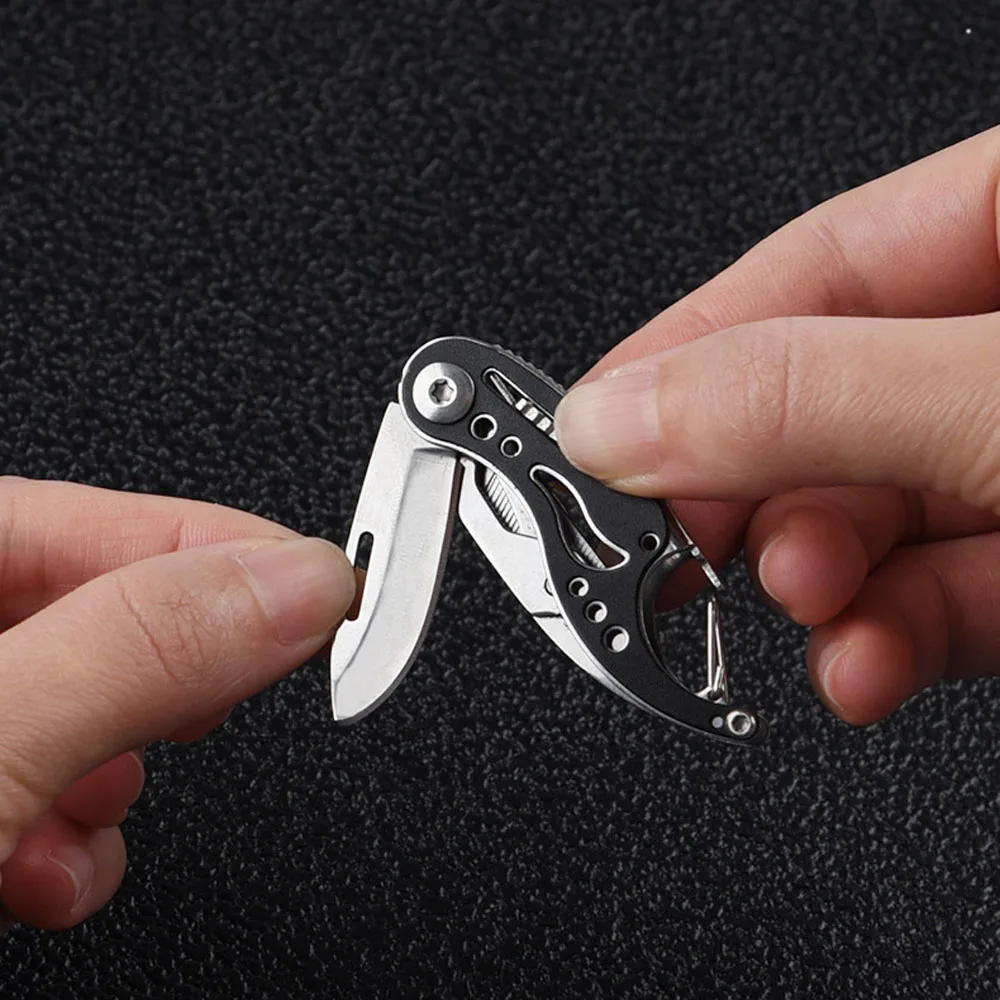 Imagem -05 - Mini Bolso Suíço Chaveiro Faca 3cr13mov Bolso Jackknife Box Cutter Multitool Gadgets de Sobrevivência ao ar Livre Bonito Camping Edc