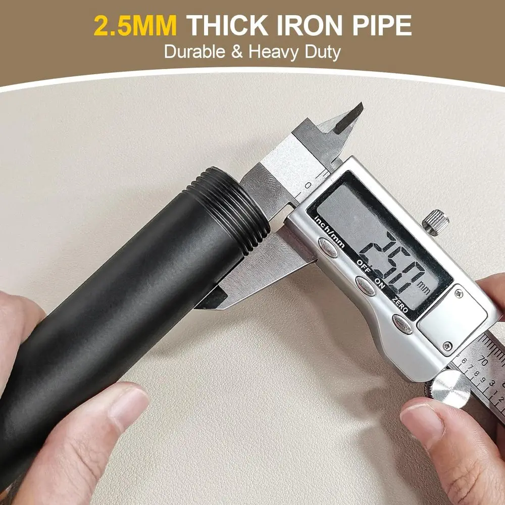 5-Tier Wall-Mounted Iron Pipe Open Bookshelf - DIY Storage Shelves