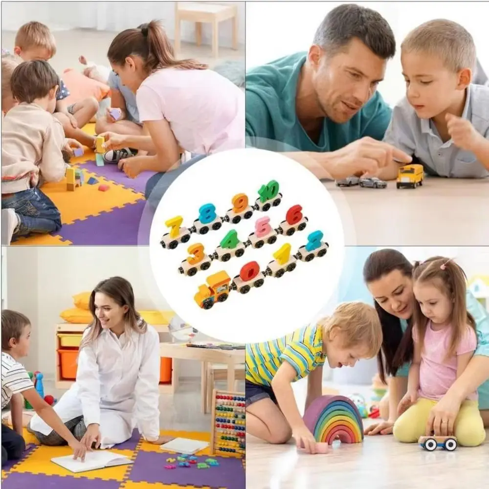 

Number/Animal Magnetic Wooden Train Toys Educational Fruits/Dinosaur Montessori Number Train Set Hand-eye Coordination