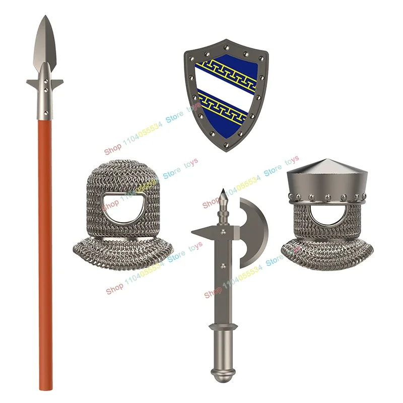 Medieval militia Walking feudal soldiers Action Figures Models Creative Building Blocks Bricks crossbow Shields Accessories Toys