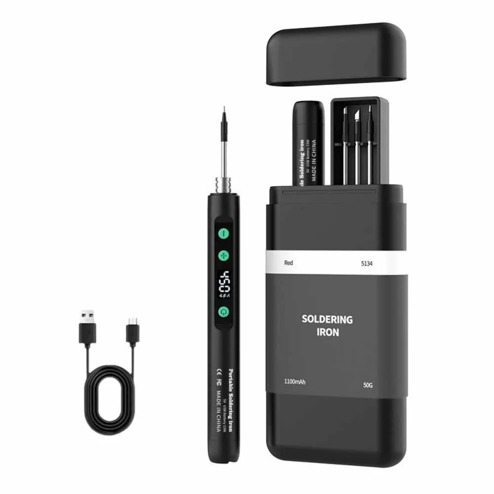 

Паяльник USB с регулируемой температурой, беспроводной, с цифровым дисплеем, электрический, с зарядкой Type-C, 180-450 градусов Цельсия