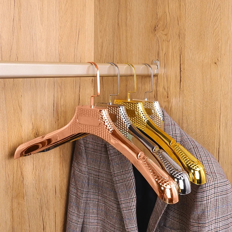 

5pcs PP Plastic Clothes Hangers Anti-slip Imitation Metal Coat Hanger Widen Suit Cloth Hanging Storage Rack Wardrobe Organizer