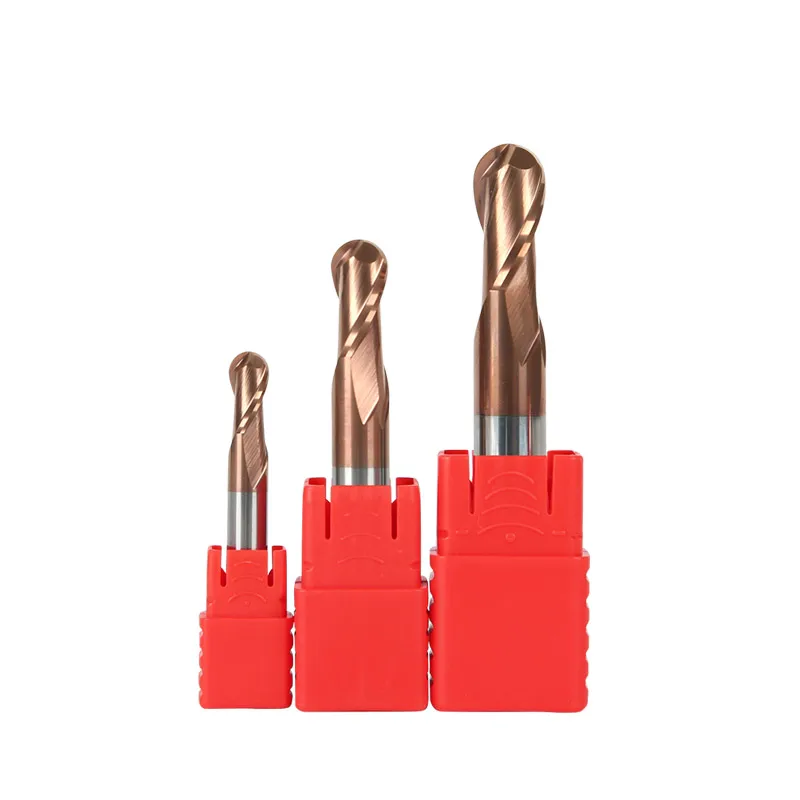 Fresa de extremo de carburo HRC55 CNC, fresa de revestimiento de aleación de acero de tungsteno, 2 flautas, R0.5, 2, 4, 6, 8, 10, 12mm