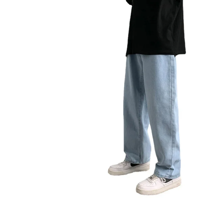 Prowow Lente/Zomer Pop Hong Kong Stijl Jeans Heren Losse Rechte Pijpen Wijde Pijpen Broek Mode Trend Casual Papa Broek