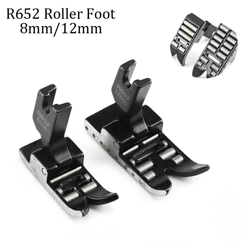 Prensatelas de Rodillo R652 de 8mm/12mm Compatible con Máquinas de Coser Singer 20U, Brother B651, TZ1-B652, Consew 99R, CN2053R-1 Zig Zag
